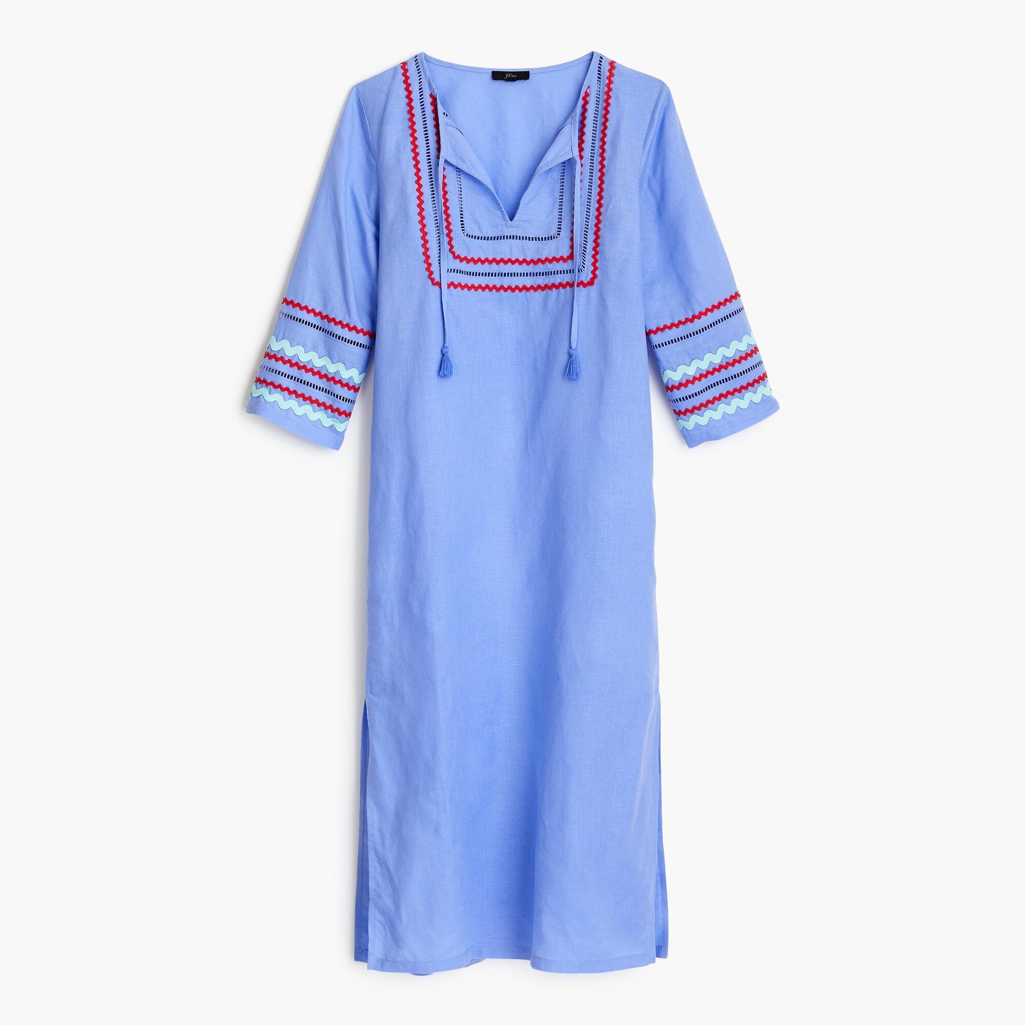 Long beach tunic with rickrack trim | J.Crew US