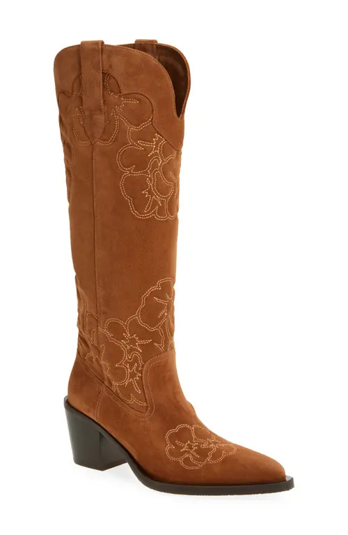 Stuart Weitzman Felix Western Boot in Doe/Dark Brown at Nordstrom, Size 8 | Nordstrom