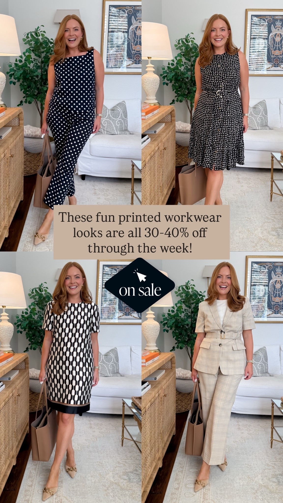 Your work wardrobe just got a lot more fun (and more affordable). These polished printed looks are all 30–40% off this week, making it the perfect time to grab pieces you’ll wear from now through fall. Think easy outfits that look elevated with minimal effort—perfect for the office, meetings, or whenever you want to feel put together.

SEO Keywords: Ann Taylor sale, workwear, office outfits, business casual, printed dresses, matching set, workwear inspiration, office style, professional outfits, women’s work clothes, fall workwear, office fashion.