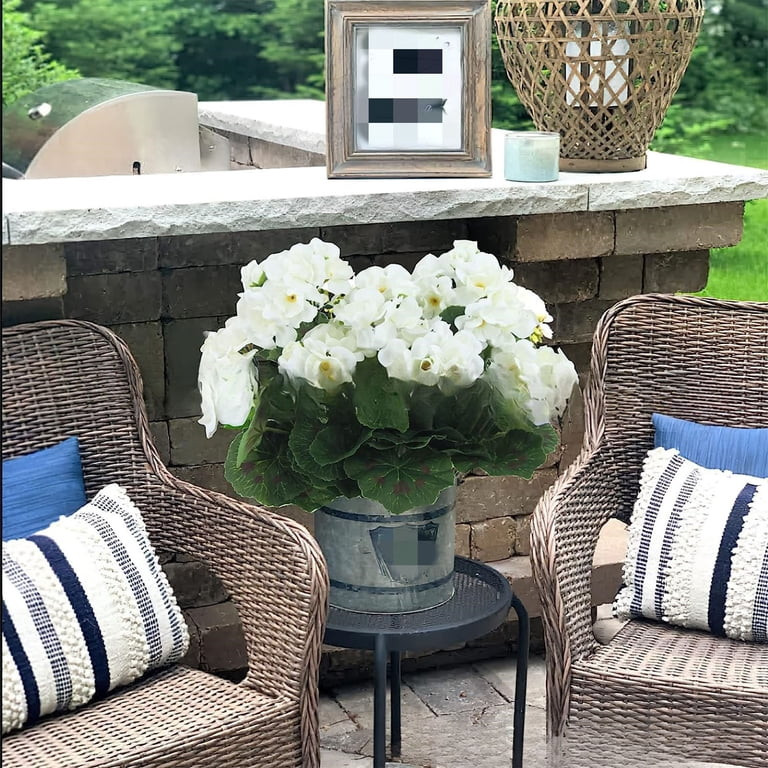 tzyudk 2 Pcs Artificial Geraniums Silk Flowers, Outdoor Artificial Geranium Bush Faux Flowers, Ge... | Walmart (US)