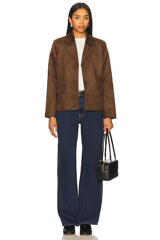 Tularosa Evi Faux Suede Jacket in Dark Brown from Revolve.com | Revolve Clothing (Global)