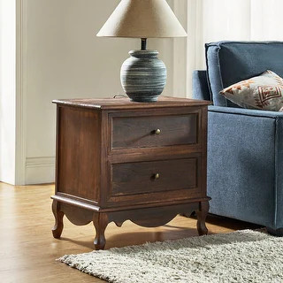 Pallantium 24'' Tall 2 - Drawer End Table with Charging Station Space by HULALA HOME | Bed Bath & Beyond