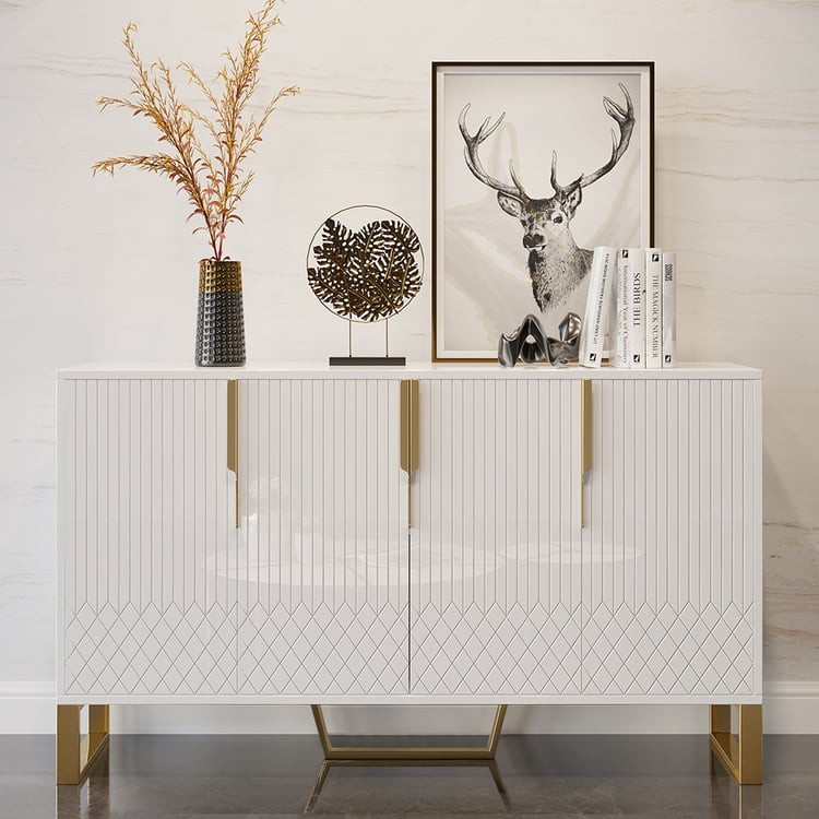 59" Contemporary Sideboard Cabinet with Shelves & 4 Doors | homary | Homary
