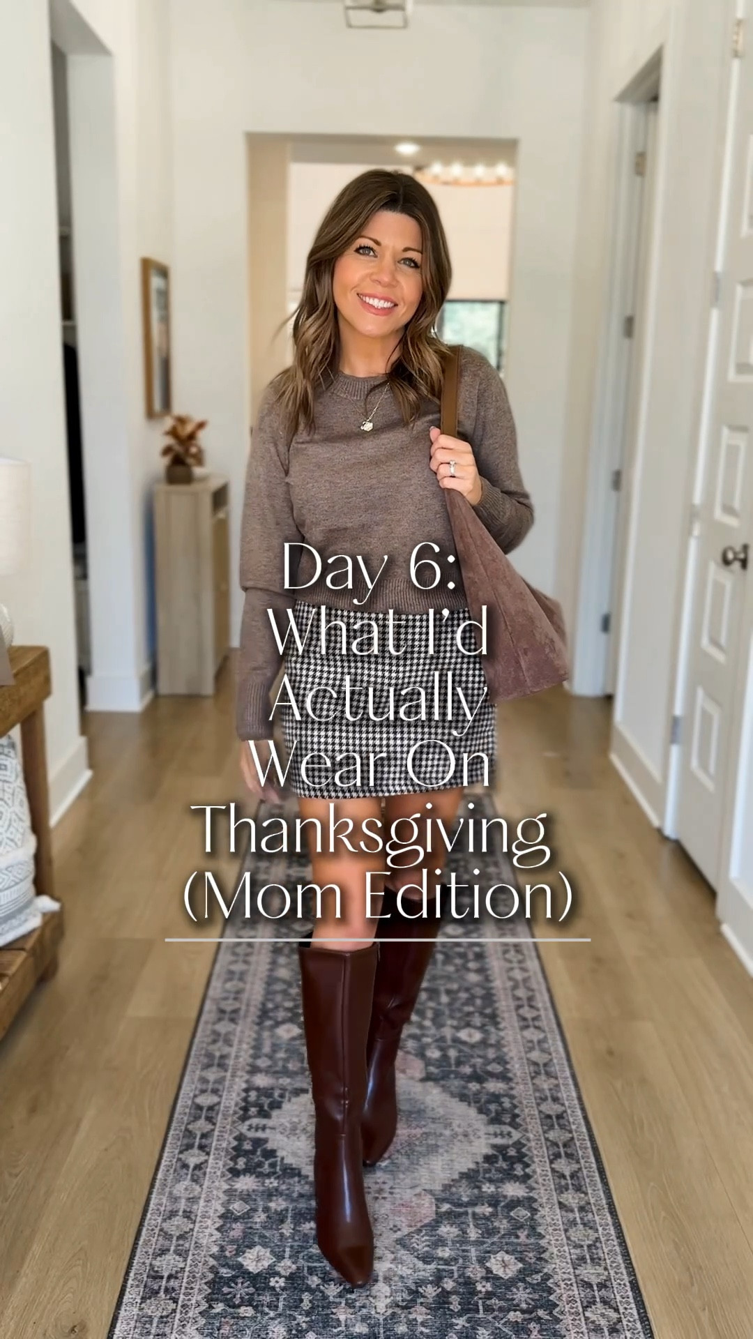 If you want something a little more dressed up for Thanksgiving but still easy to move in, this is it. Sweater, skirt, tall boots — done.  My boots are on sale for under $47!! #thanksgivingoutfits #outfitinspo 

#LTKStyleTip #LTKPetite #LTKSeasonal