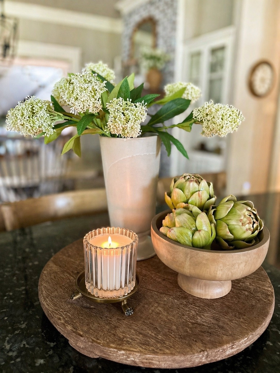 Kitchen centerpiece arrangement!  These faux artichokes from Amazon are perfect for kitchen styling! 

#LTKHome