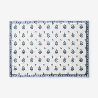 The Company Store Victorian Floral 14 in. x 20 in. Blue Cotton Placemats 80040C-OS-BLUE | The Home Depot