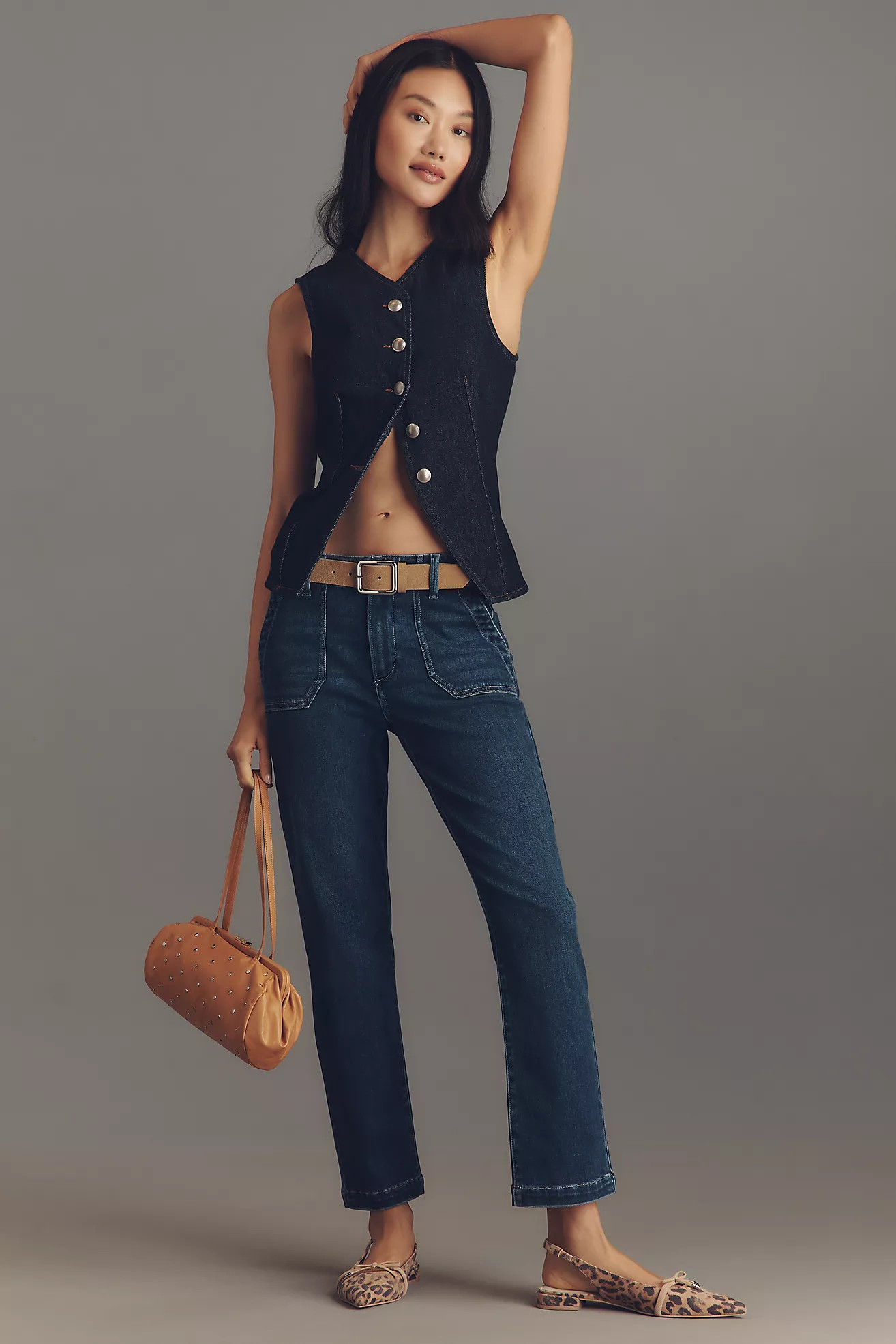 PAIGE Mayslie Mid-Rise Straight-Leg Jeans | Anthropologie (US)