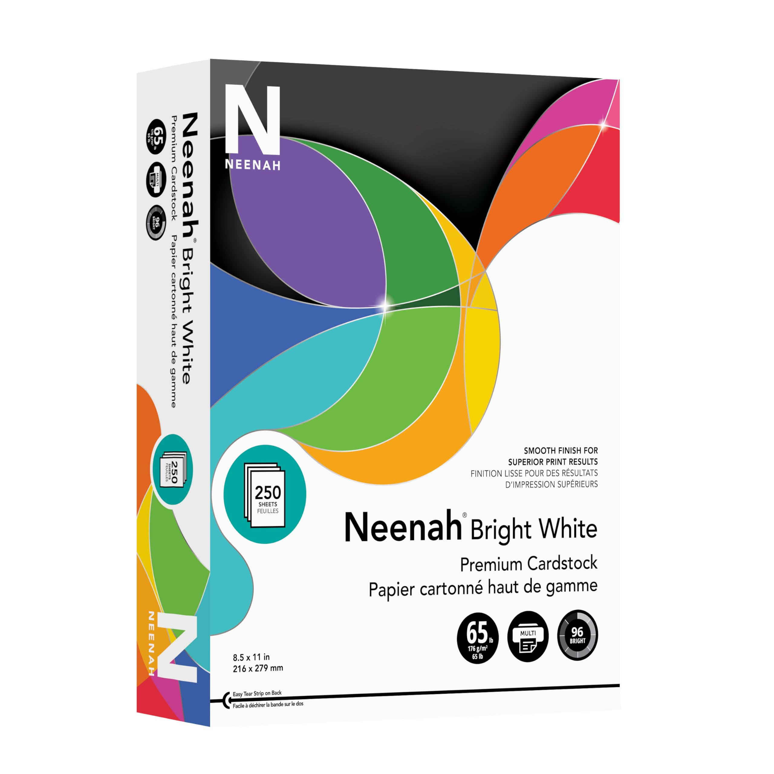 Neenah Bright White Bright White Card Stock, 96 Bright, 65 lb Cover Weight, 8.5 x 11, 250/Pack | Amazon (US)