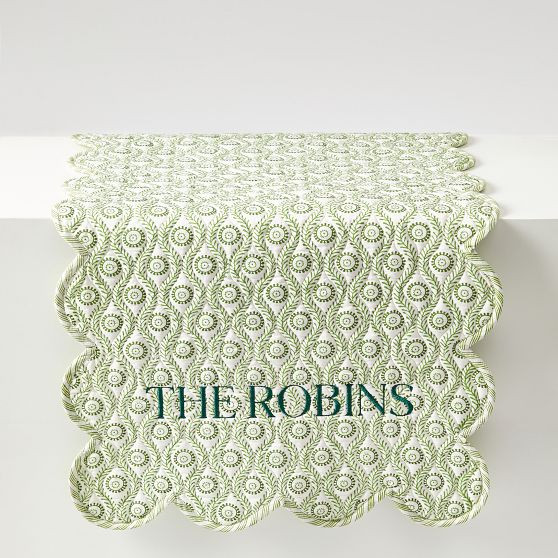 Block Print Scalloped Table Runner | Mark and Graham
