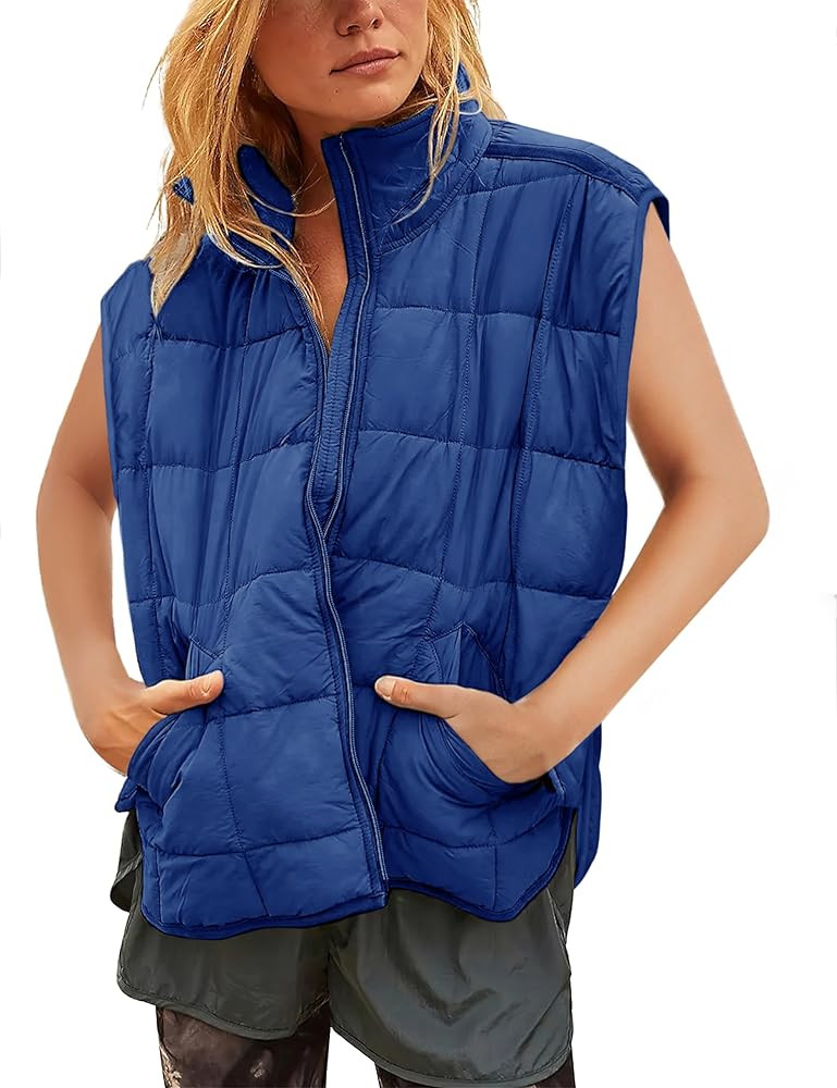 Xiaoxuemeng Puffer Vest Women Lightweight Zip Up Quilted Vest Padded Gilet Sleeveless Jacket with... | Amazon (US)