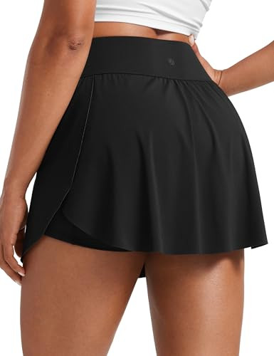 CRZ YOGA High Waisted Side Slit Tennis Skirts for Women - Mini Lined A Line Running Athletic Skor... | Amazon (US)