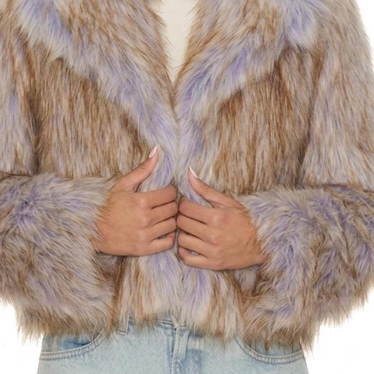 Unreal Fur Women's Coat - Purple/Brown | Depop AU
