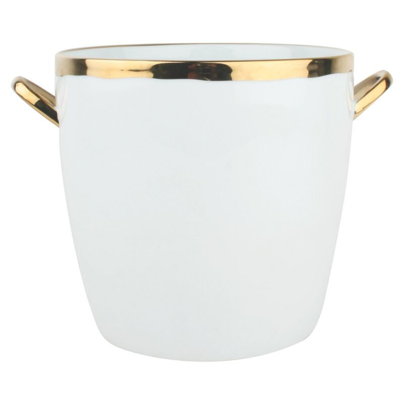 Dauville Ice Bucket, White/Gold | One Kings Lane