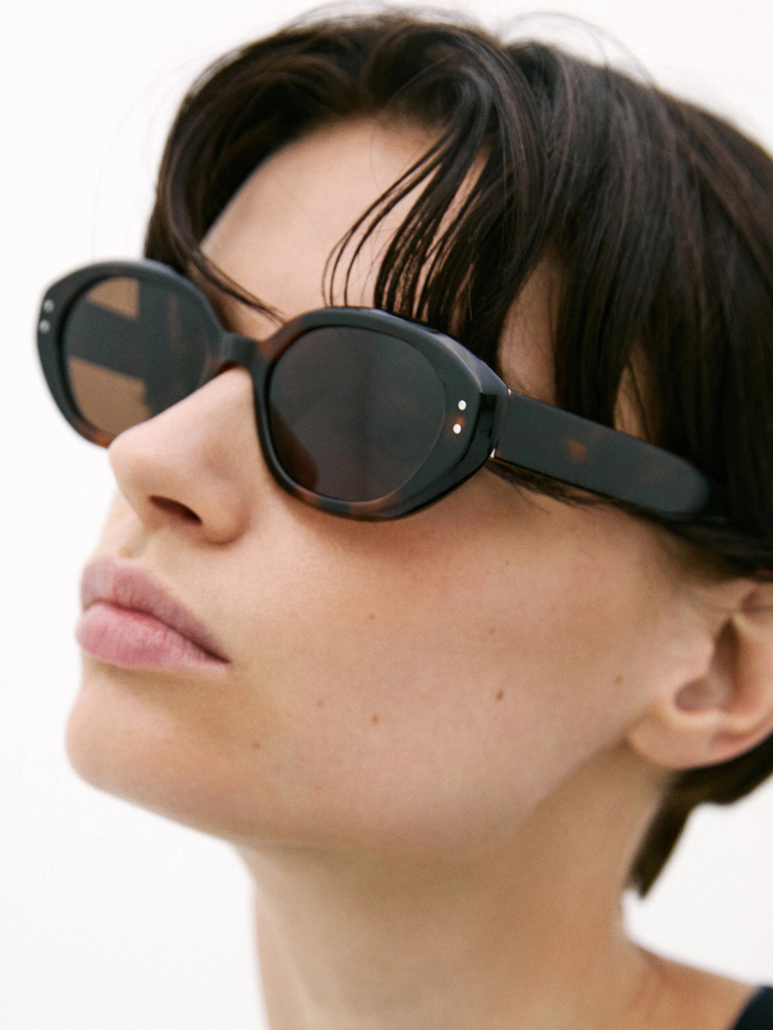Oval tortoiseshell effect sunglasses | Massimo Dutti UK
