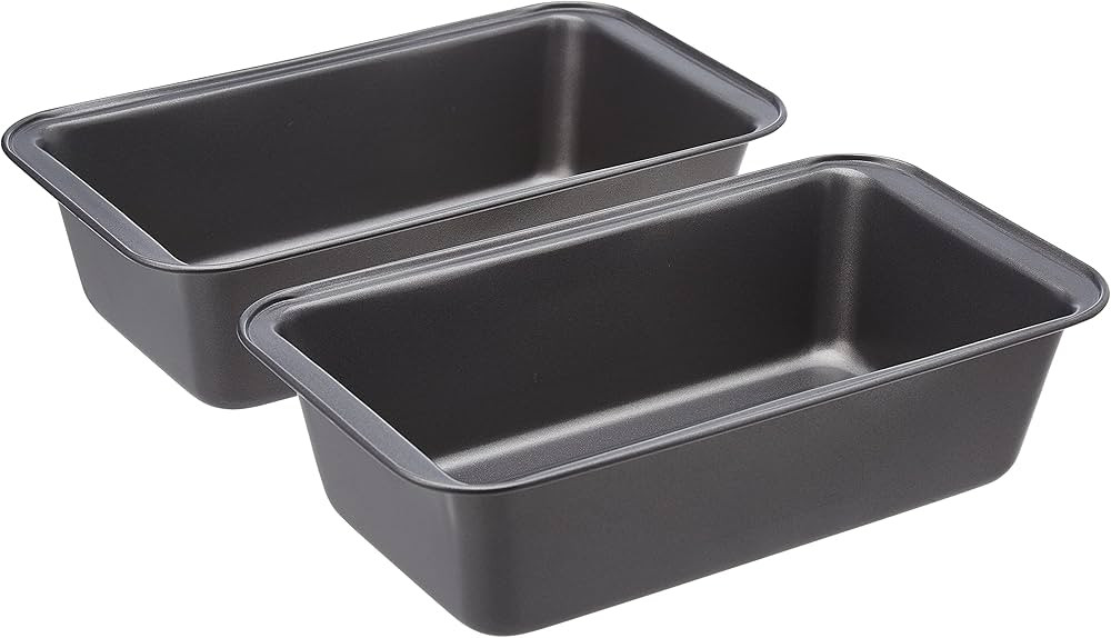 Amazon Basics Nonstick Rectangular Baking Bread Loaf Pan, 9.5 x 5 Inch, Set of 2, Gray | Amazon (CA)