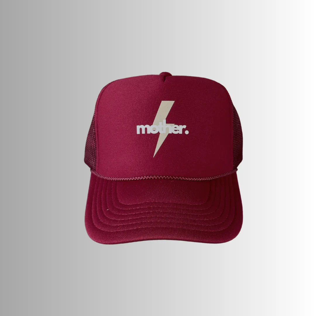 Mother Strong Printed Trucker Hat - Maroon | Mother Hats