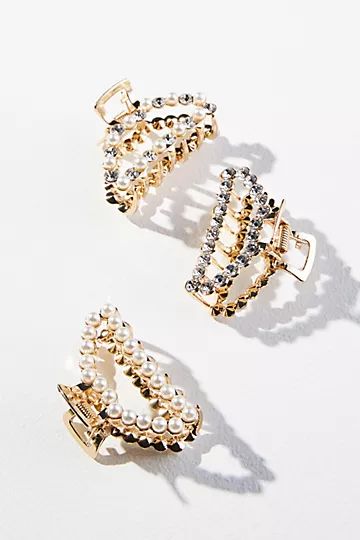 Set of Three Embellished Hair Clips | Anthropologie (US)