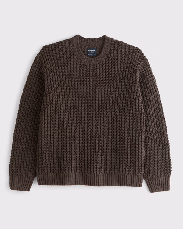 Men's Chunky Waffle Crew Sweater | Men's New Arrivals | Abercrombie.com | Abercrombie & Fitch (US)