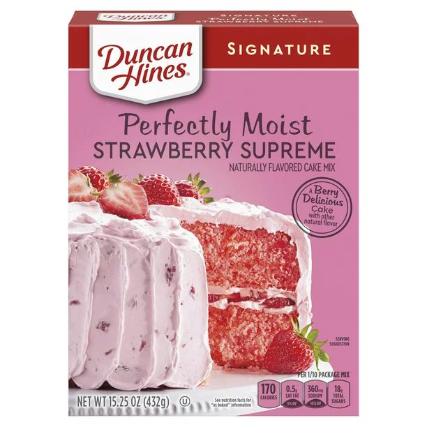 Duncan Hines Signature Perfectly Moist Strawberry Supreme Cake Mix, 15.25 oz | Walmart (US)