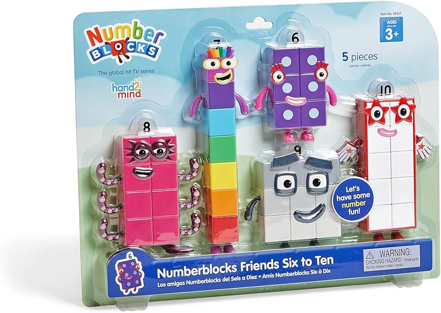 hand2mind Numberblocks Friends Six to Ten Figures, Cartoon Action Figure Set, Toy Figures, Play F... | Amazon (US)