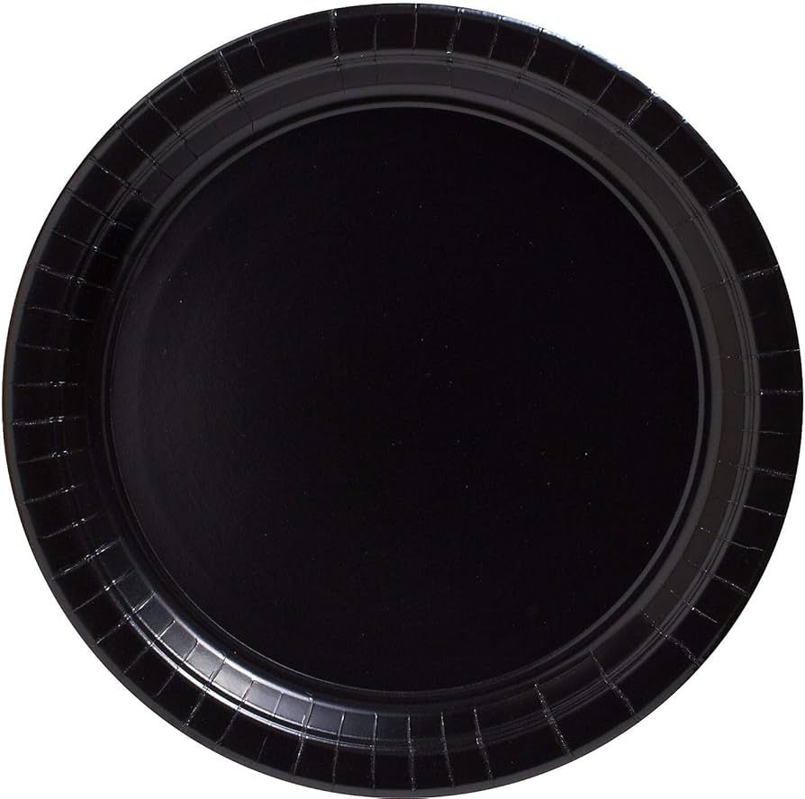 Amscan Jet Black Dessert Paper Plates Big Party Pack - 6 3/4', 50ct | Amazon (US)