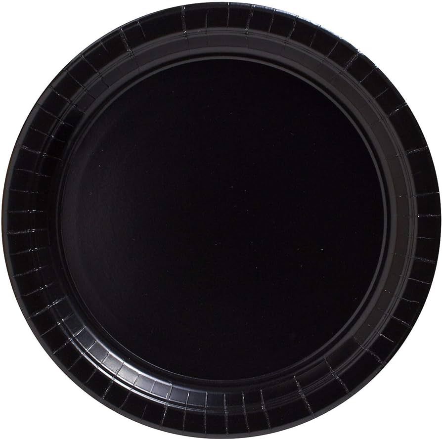 Amscan Jet Black Dessert Paper Plates Big Party Pack - 6 3/4', 50ct | Amazon (US)