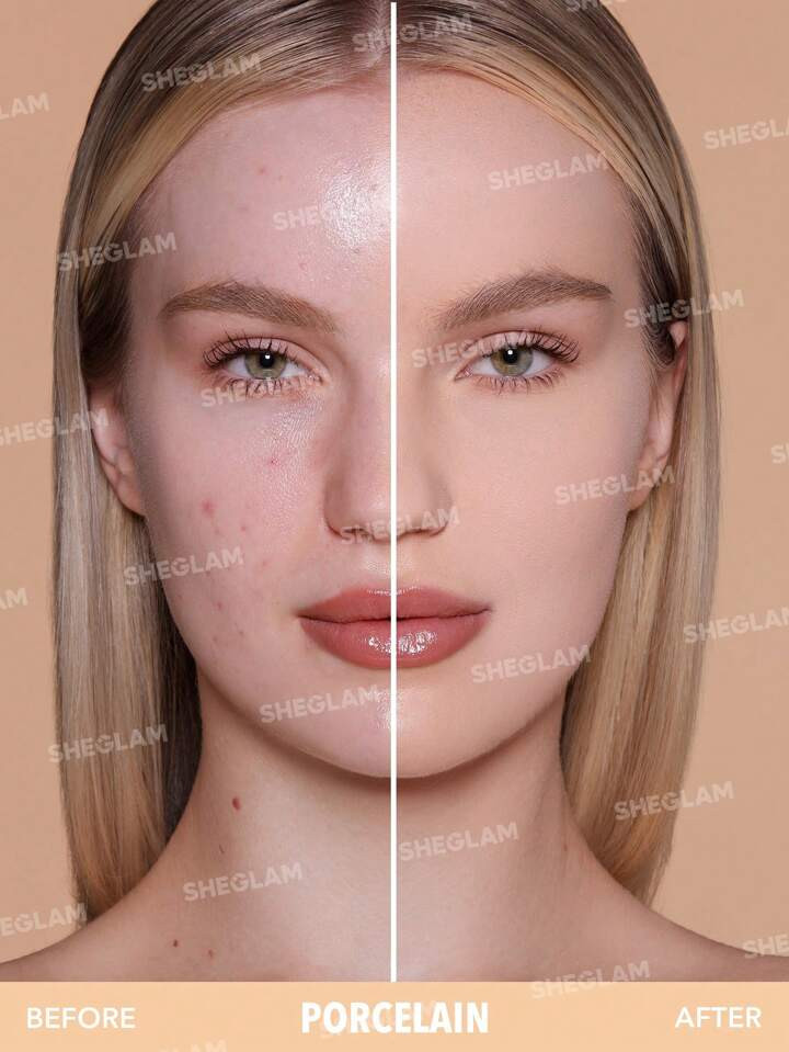 SHEGLAM Skin-Focus High Coverage Powder Foundation-Porcelain 36 Shades Oil-Control Pore-less Flaw... | SHEIN