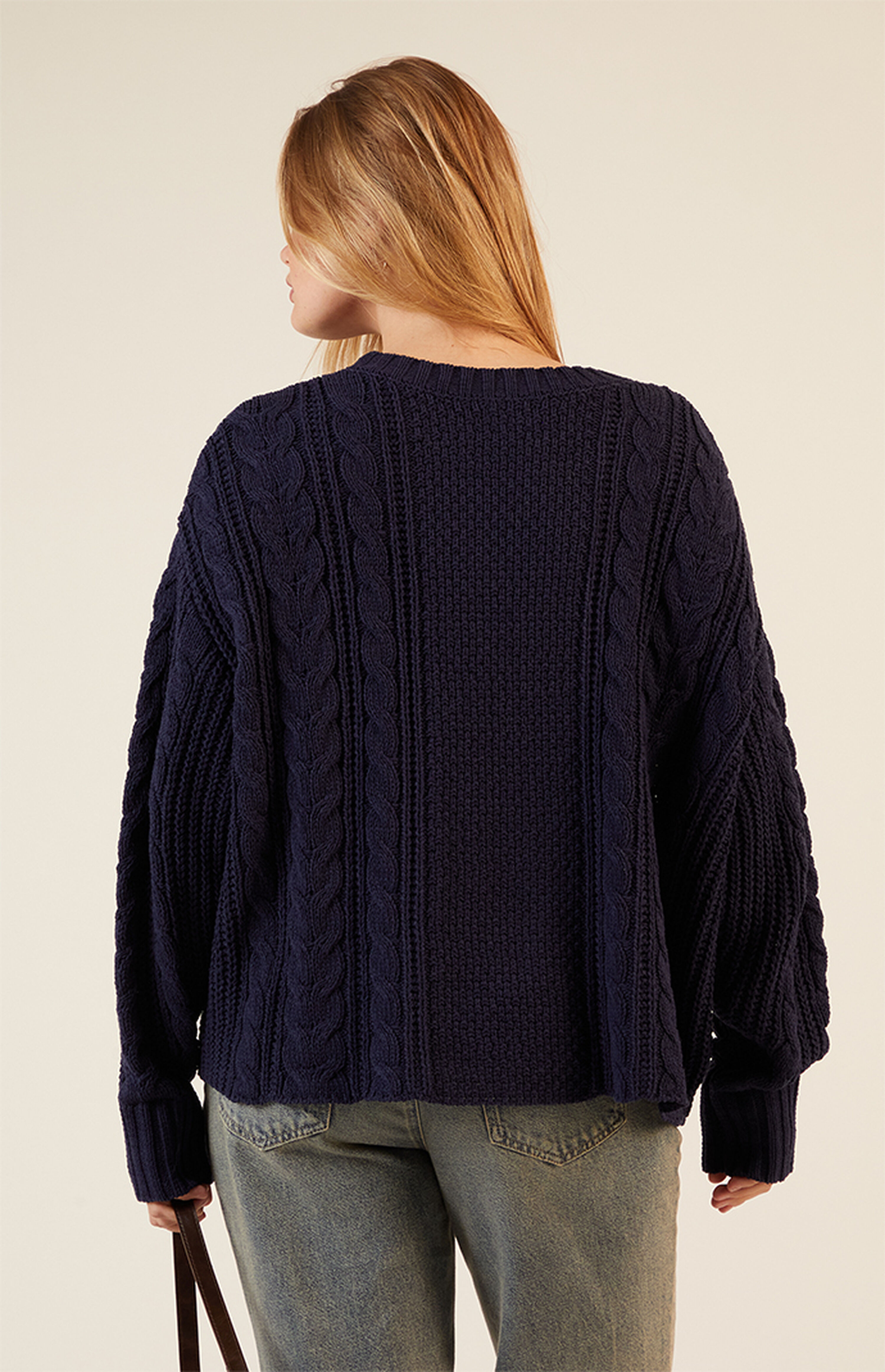 LA Hearts Violet Cable Knit Boxy  Sweater | PacSun