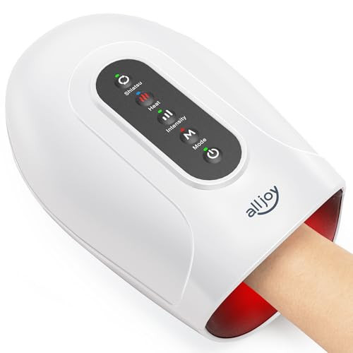 ALLJOY Roller Kneading Hand Massager for Arthritis and Carpal Tunnel Relief, Rechargeable Shiatsu Massage Machine with Heat, for Finger Numbness, Ideal Gifts for Women Men (White) | Amazon (US)
