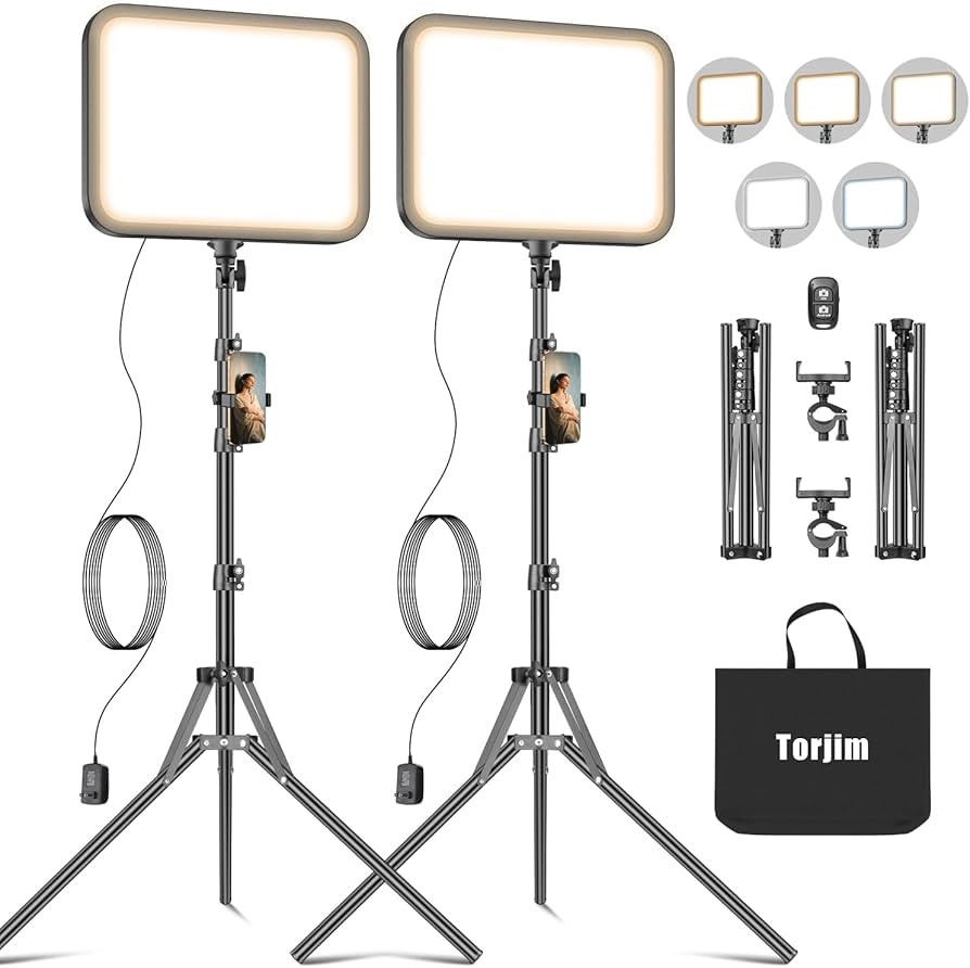 Torjim 12'' LED Video Light Kit | High Brightness | 5 Lighting Modes | 3000-6500K Studio Lights w... | Amazon (US)