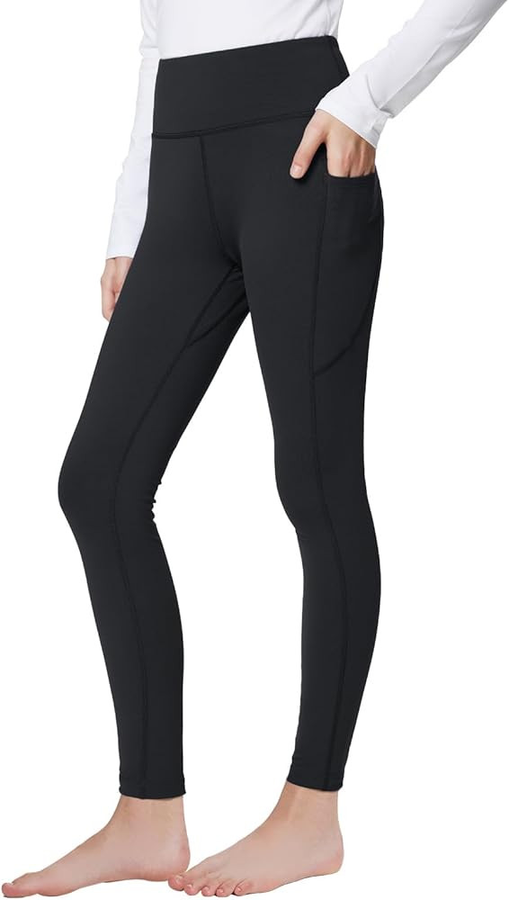 baleaf Girls' Fleece Lined Leggings Kids Warm Pants Youth Compression Yoga Athletic School Tights... | Amazon (US)