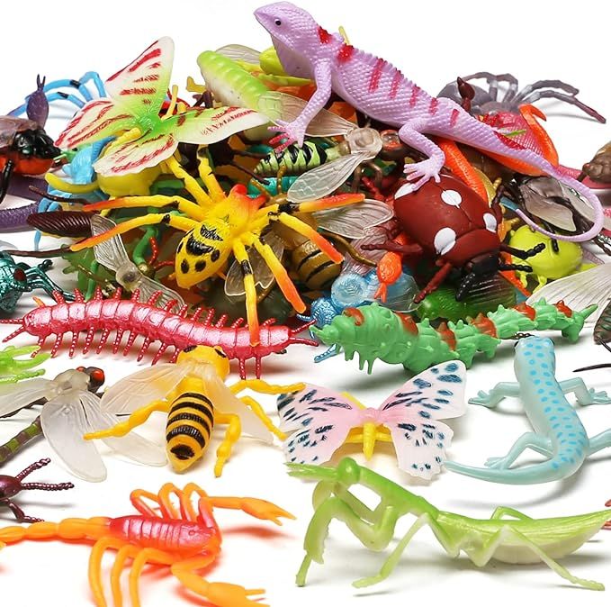 76 Pack Mini Plastic Bug Set, Realistic Insects Toy for Child, Fake Bugs Figure for Kid, Toddler,... | Amazon (US)
