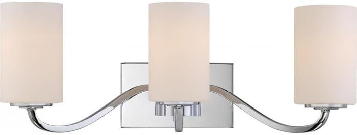 Nuvo Lighting 60/5803 Willow 3 Light 100W A19 max. Medium Base Vanity and Wall with White Glass, ... | Amazon (US)