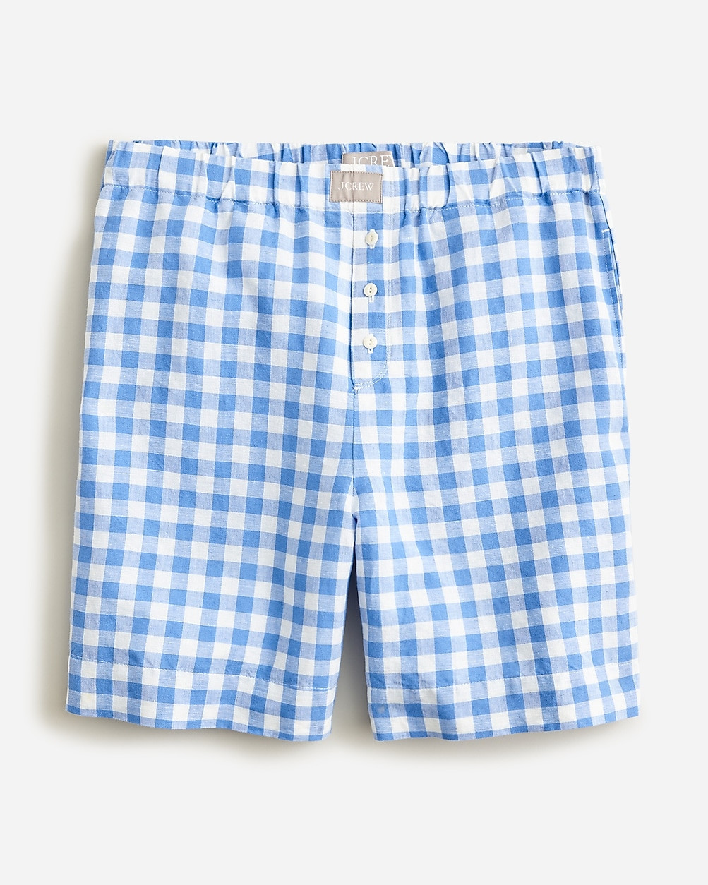 Relaxed boxer short in gingham linen-cotton blend | J. Crew US