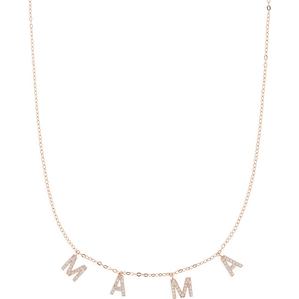 THE SIS KISS Mama Necklace in Rose Gold W/Crystals at Nordstrom | Nordstrom