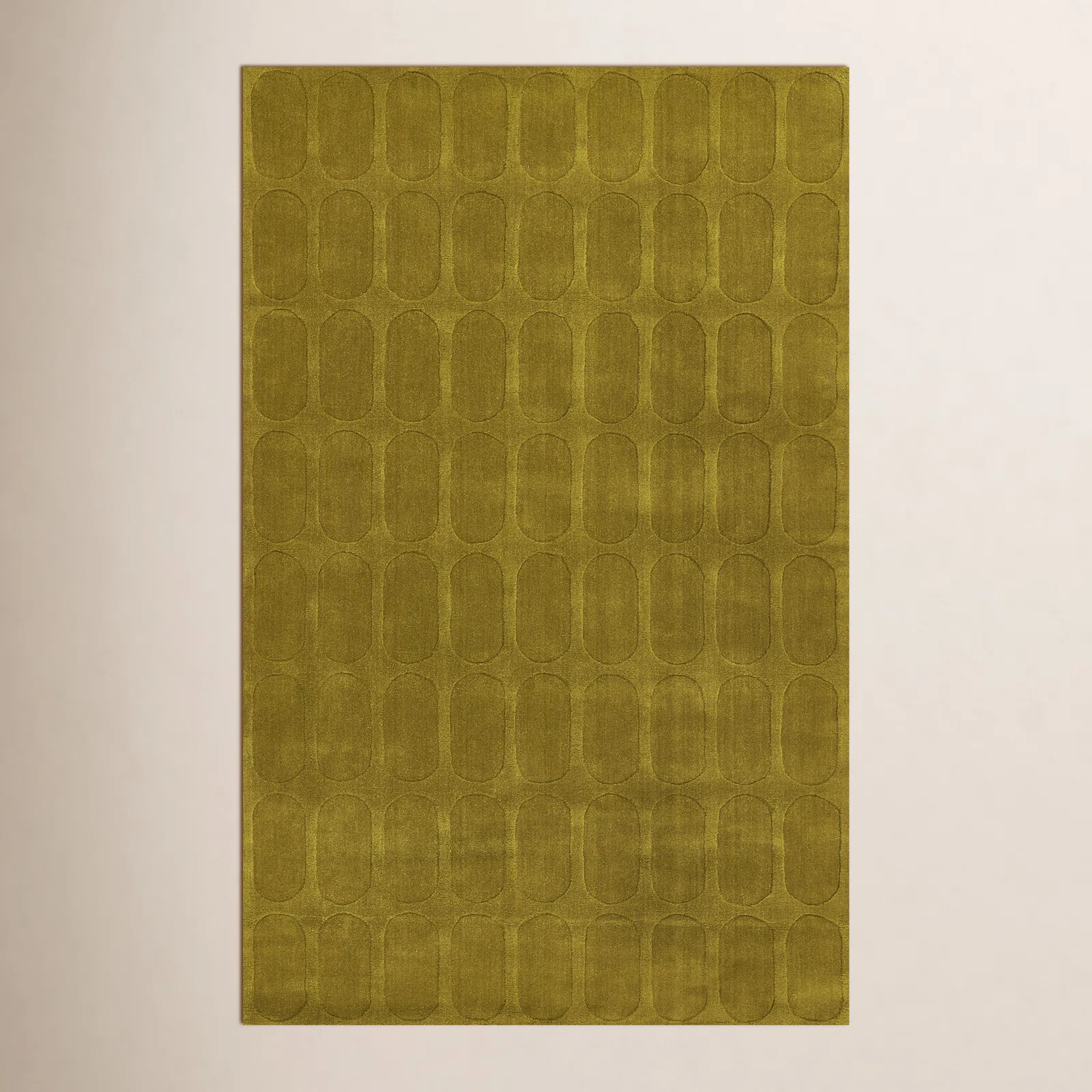 Mazzi Contour Hand Loomed Wool Geometric Light Olive Area Rug | Wayfair North America