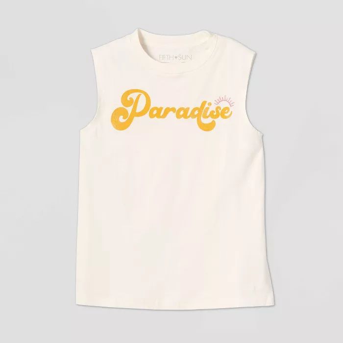 Women's Paradise Graphic Tank Top - Cream | Target