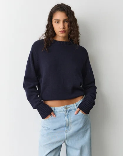 Cotton Crew Neck Knit Jumper | Glassons (Australia)