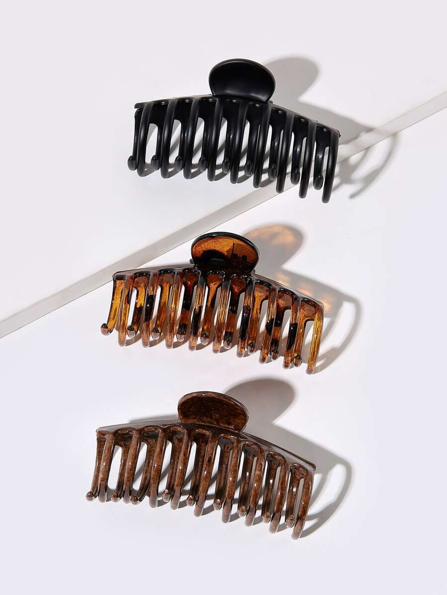 3pcs Simple Hair Claw For Daily Use For Girls Hairstyles Casual Claw Clips Hair Clips Hair Jaw Cl... | SHEIN