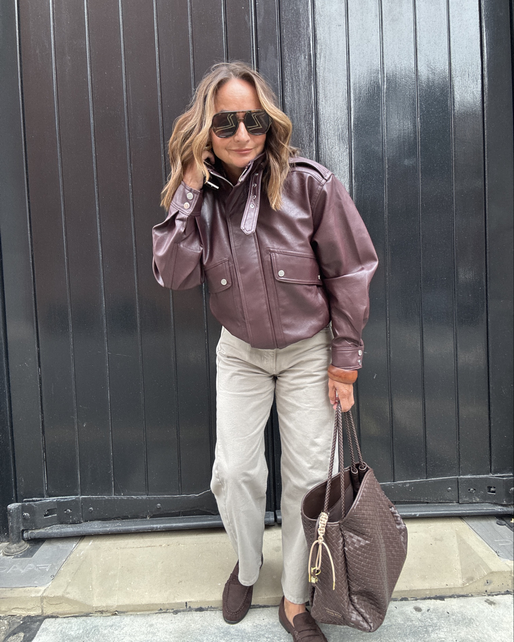 Burgundy funnel neck faux leather jacket and horse shoe jeans the perfect outfit fit this season 

#LTKjeans #LTKeurope #LTKwinter