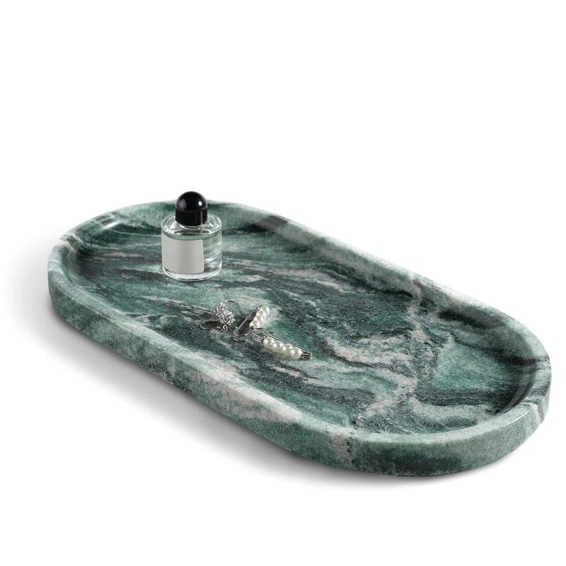 Guein Oval Natural Marble Tray | Wayfair North America