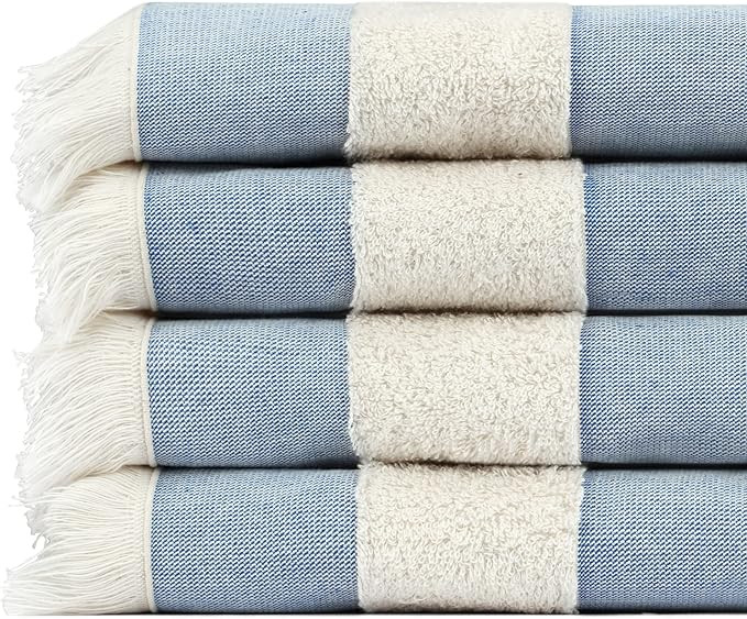 Black & White Brands Set of 4 Turkish Beach/Pool Towels. 100% Organic Turkish Cotton, Stylish and... | Amazon (US)