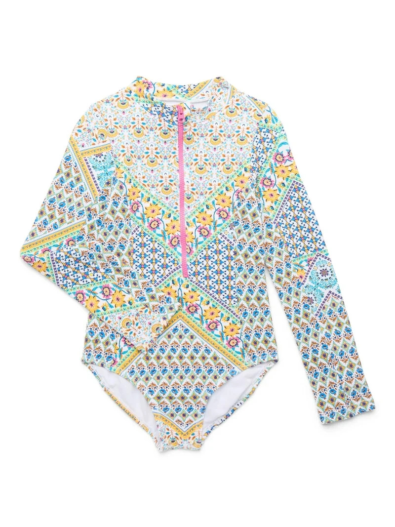 Jessica Simpson Girls Long Sleeve Swimsuit, 1-Piece, Sizes XS-XL - Walmart.com | Walmart (US)
