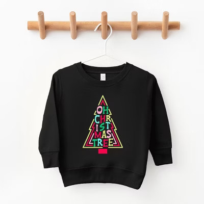 The Juniper Shop Oh Christmas Tree Colorful Toddler Graphic Sweatshirt - 5/6 - Black | Target