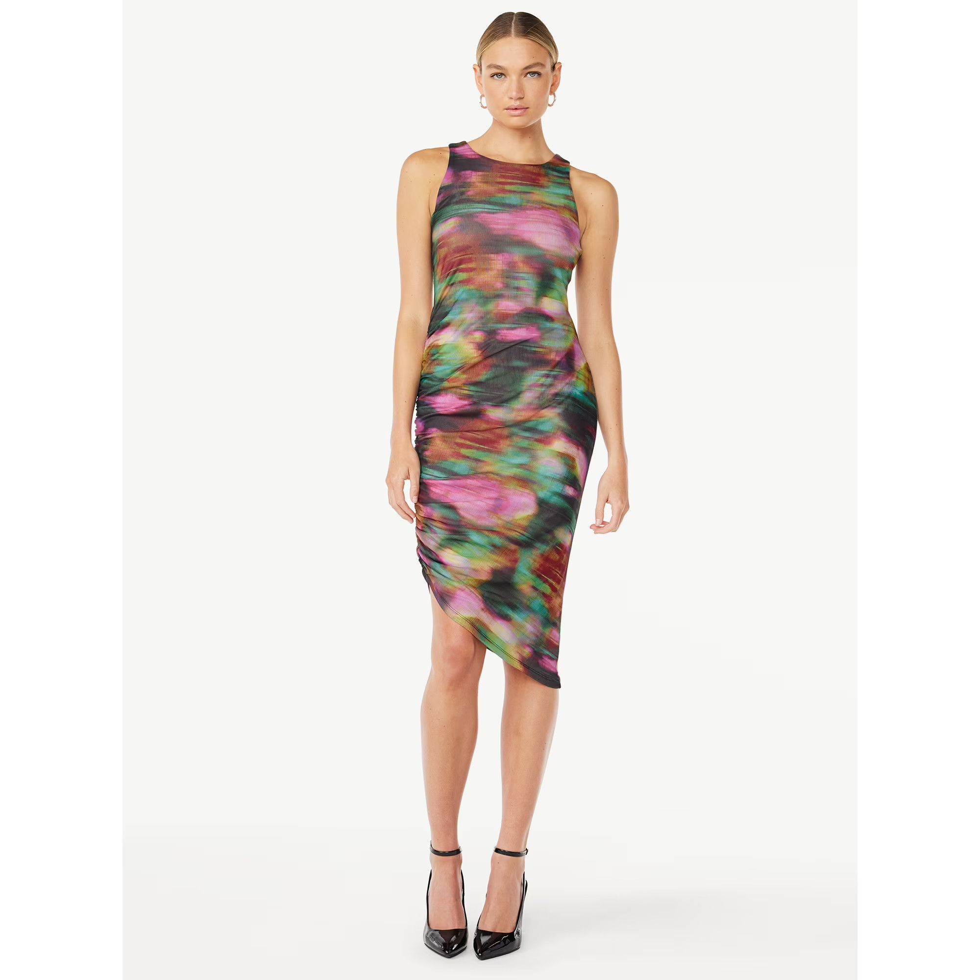 Scoop Women’s Asymmetrical Mesh Tank Dress, XS-XXL | Walmart (US)