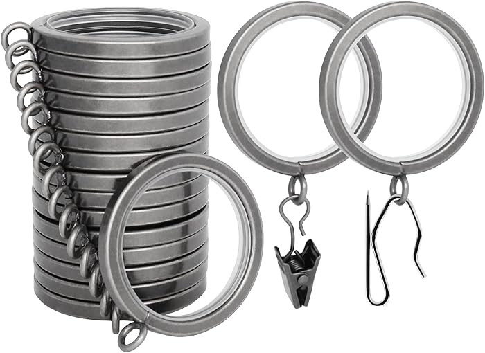BlastHome® Luxury Curtain Rings - Premium Metal with Quiet, Smooth, Removable Nylon Inserts - Pi... | Amazon (US)