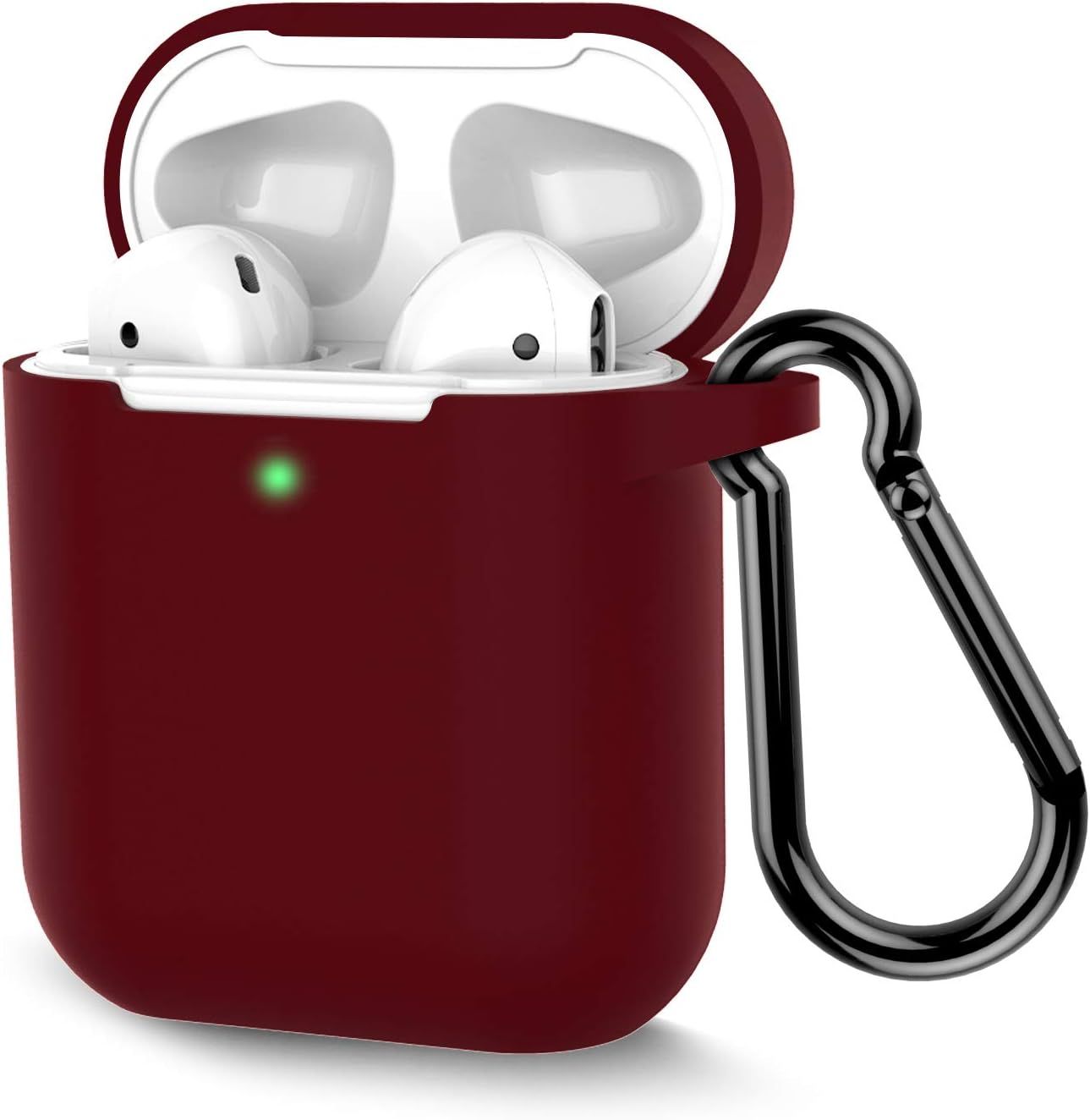 Coffea Protective Silicone Case with Keychain for Apple AirPods 2 (Burgundy) | Amazon (US)