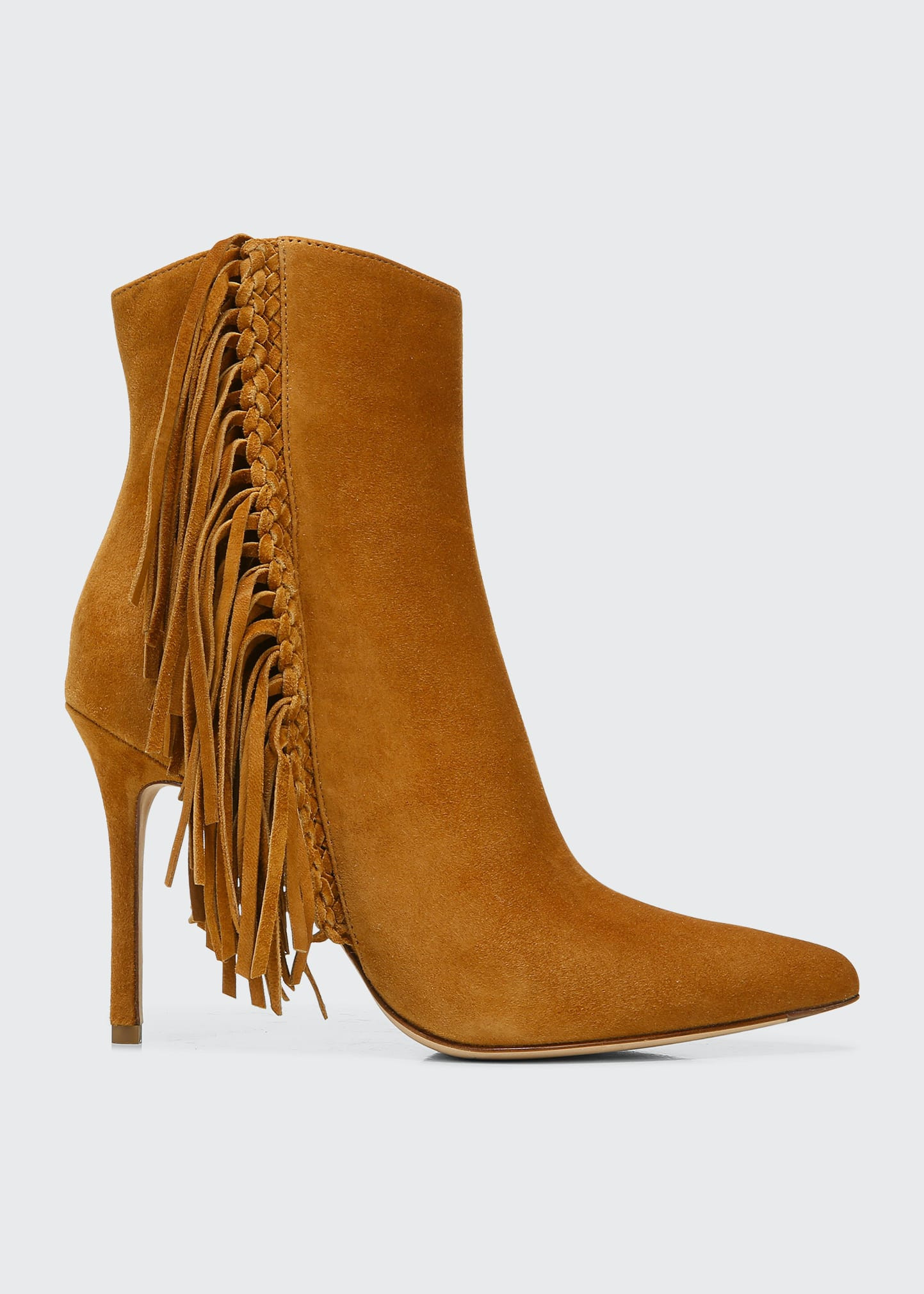 Nyomi Suede Fringe Stiletto Booties | Bergdorf Goodman