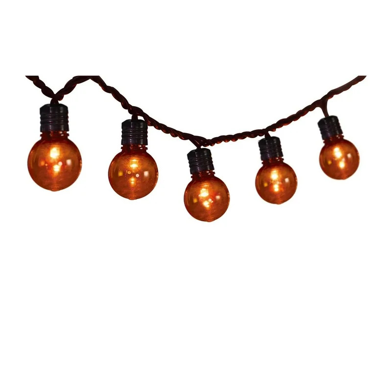 Way to Celebrate Halloween 200-Count LED G30 Globe Lights, with AC Adaptor, 120 Volts, Orange | Walmart (US)