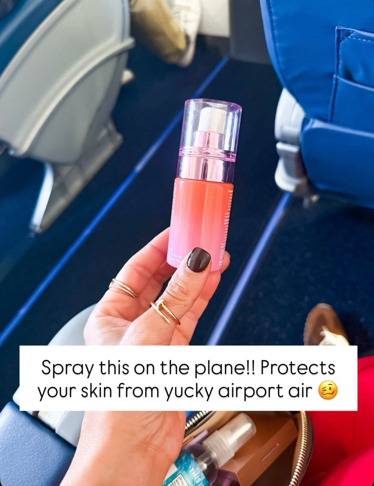 I spray this Kosas vegan collagen spray on my face anytime I’m on a plane + on-the-go, too! It protects your skin from yucky airport air and is so hydrating!

#LTKFindsUnder50 #LTKBeauty #LTKTravel